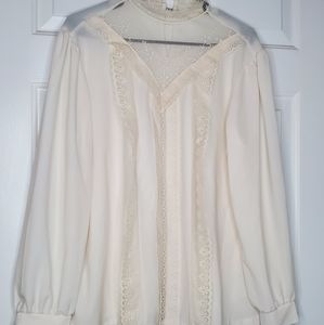Handmade Vintage Cream Shirt Size Large